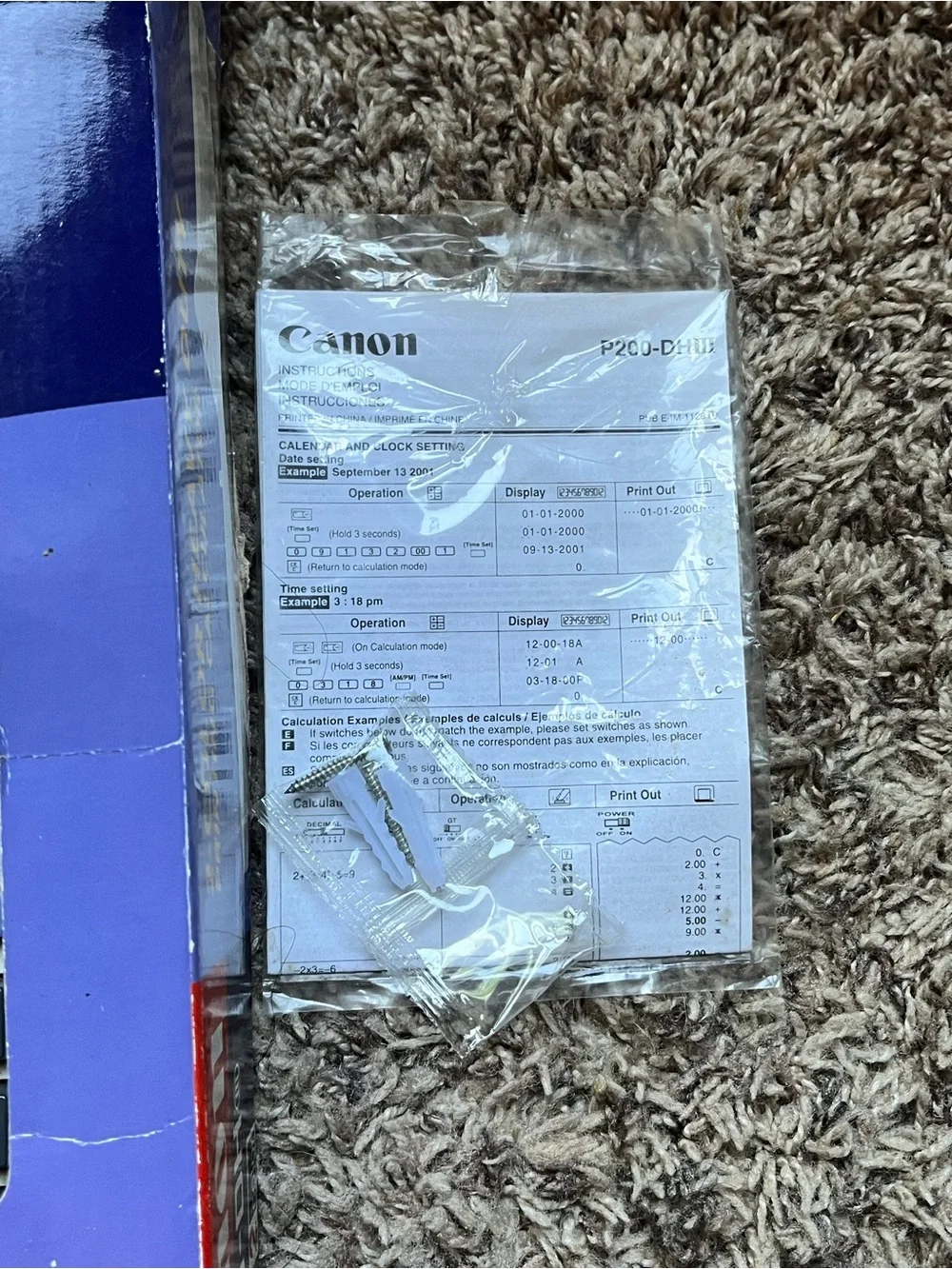 Canon P23-DH III Desktop Printing Calculator And Power Adaptor/Instructions/Box